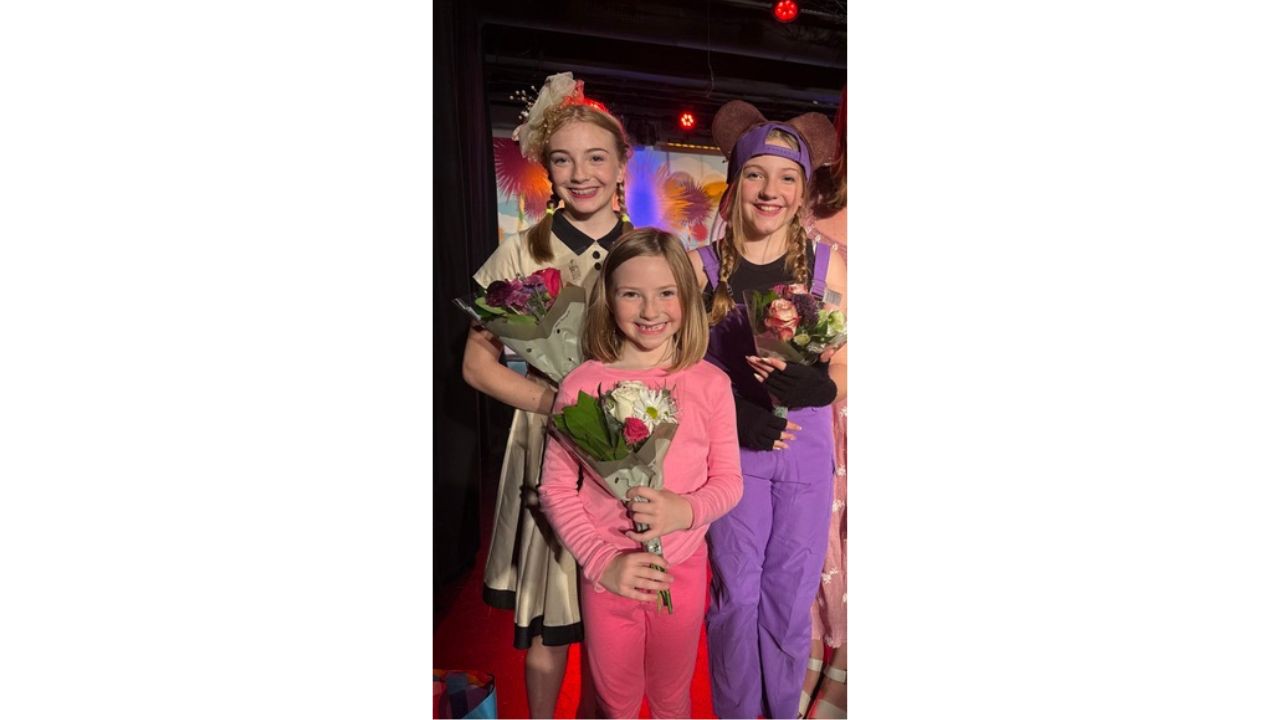 Taylor, Scarlet, and Evelyn in costume for Seussical Jr